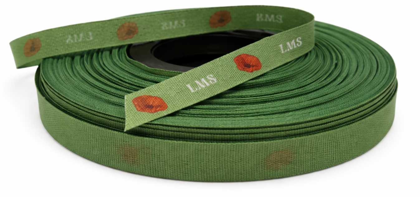 Rypsowa tasiemka z logo